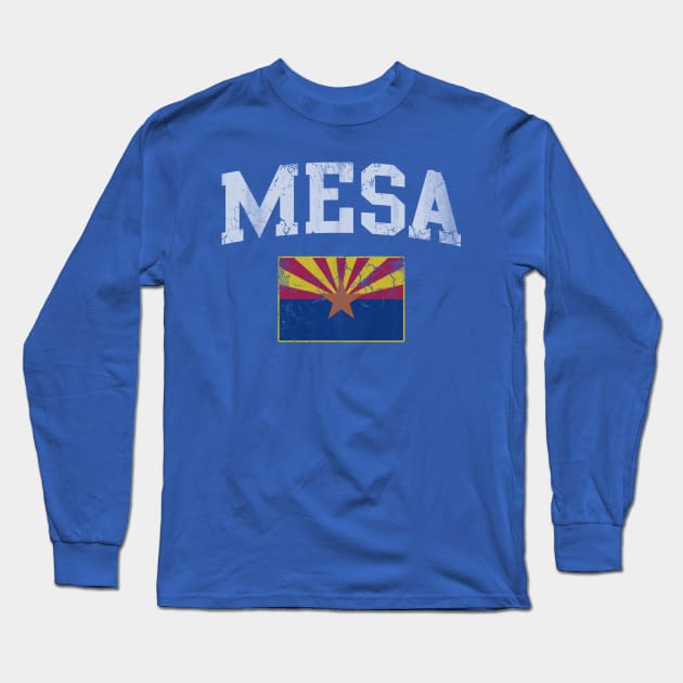 Retro Mesa Arizona Flag Home Love Long Sleeve T-Shirt by E